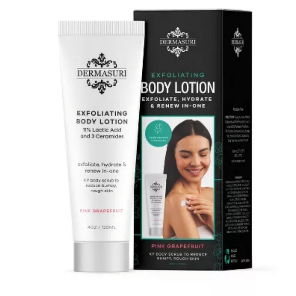 Dermasuri Exfoliating Body Lotion - Pink Grapefruit - 4oz NIB